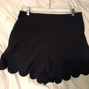 Navy Scallop Shorts